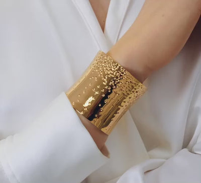 Gold Sparkling Cuff Bracelet