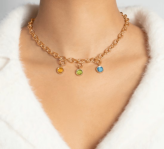 3 Quartz Chain Necklace - Lilou Paris US