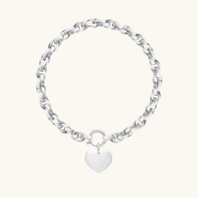 No.2 Chain with Silver Heart Charm Bracelet - Lilou Paris US