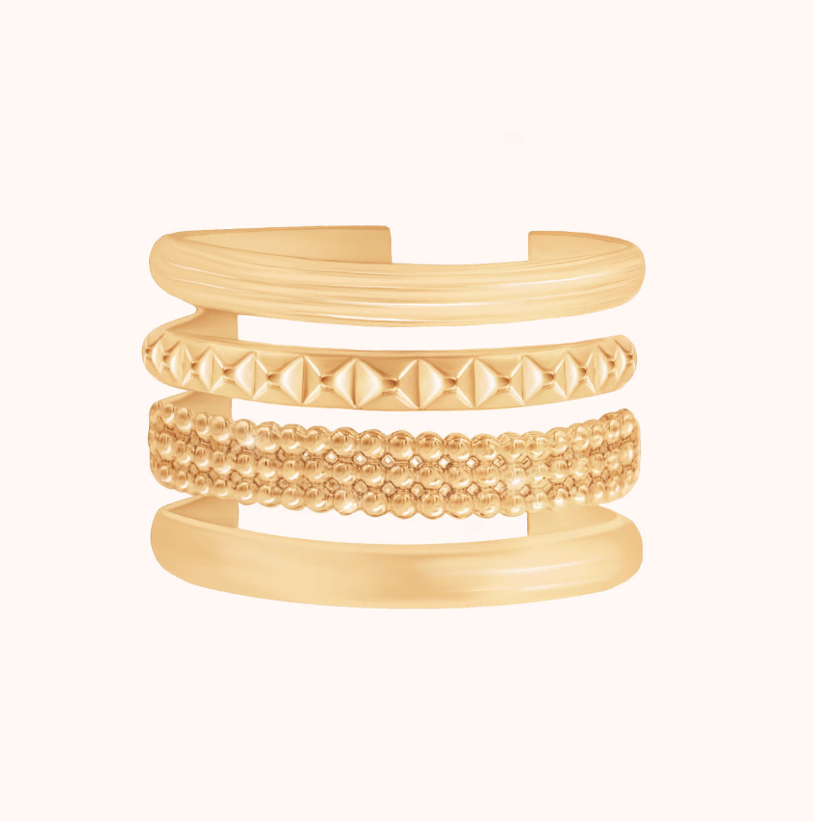 Gold Multi-layer ETNO ring - Lilou Paris US