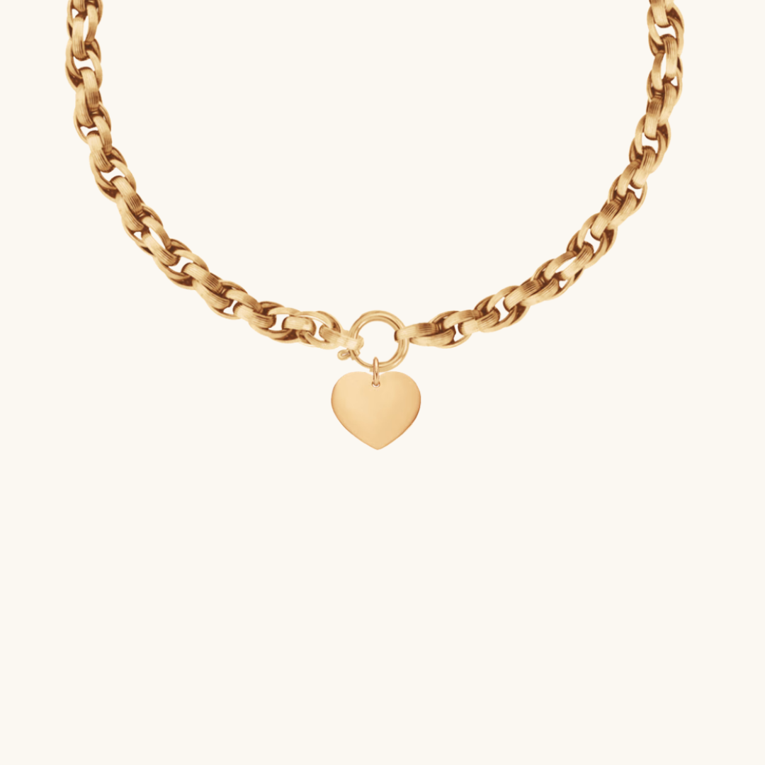No.2 Chain with Heart Charm Necklace - Lilou Paris US