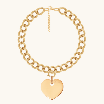 Chain No.4 Bracelet with Red Enamel Heart Bracelet - Lilou Paris US