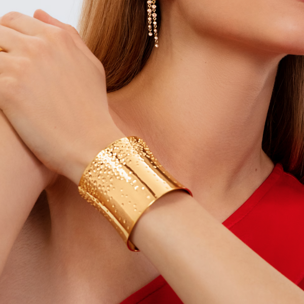 Gold Sparkling Cuff Bracelet