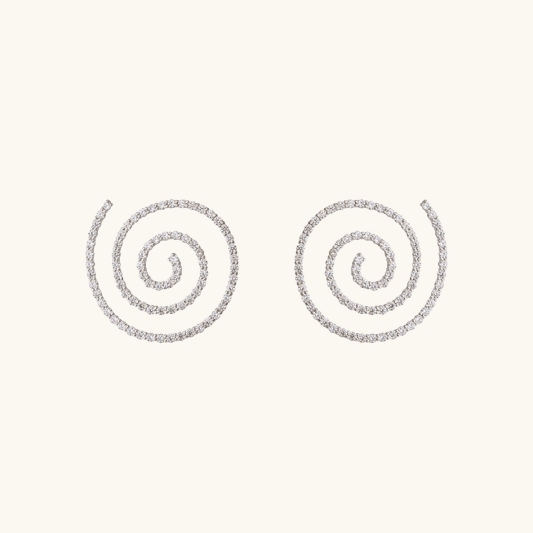 Spiral Zircon Earrings - Lilou Paris US