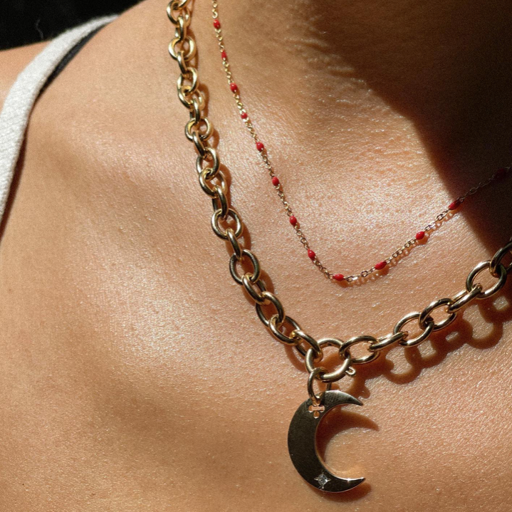 Red Enamel Necklace - Lilou Paris US