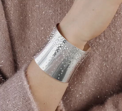 Silver Sparkling Cuff Bracelet