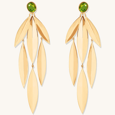 Gold Plated Olive Earrings - Lilou Paris US