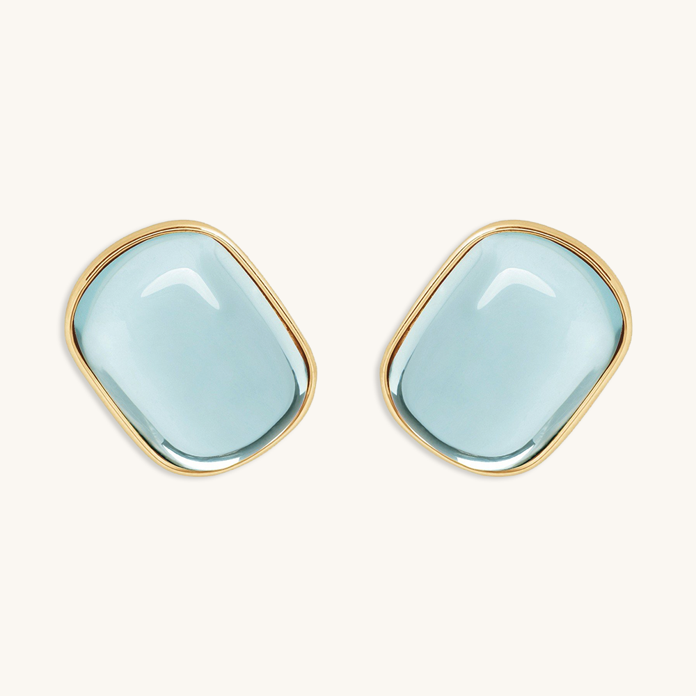 Blue Topaz Quartz Earrings - Lilou Paris US